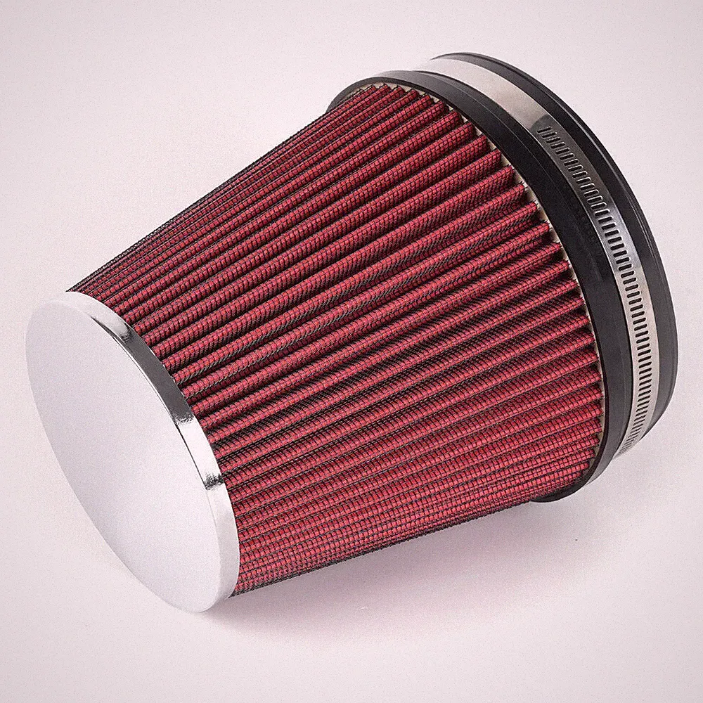 6" 152mm 7in Tall Inlet Car Truck Air Intake Cone Replacement Dry Red Air Filter