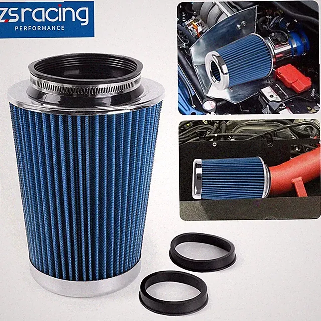 BL Universal Clamp On Cone High Flow Air Intake Filter 9" Tall 3" 3.5" 4" Inlet