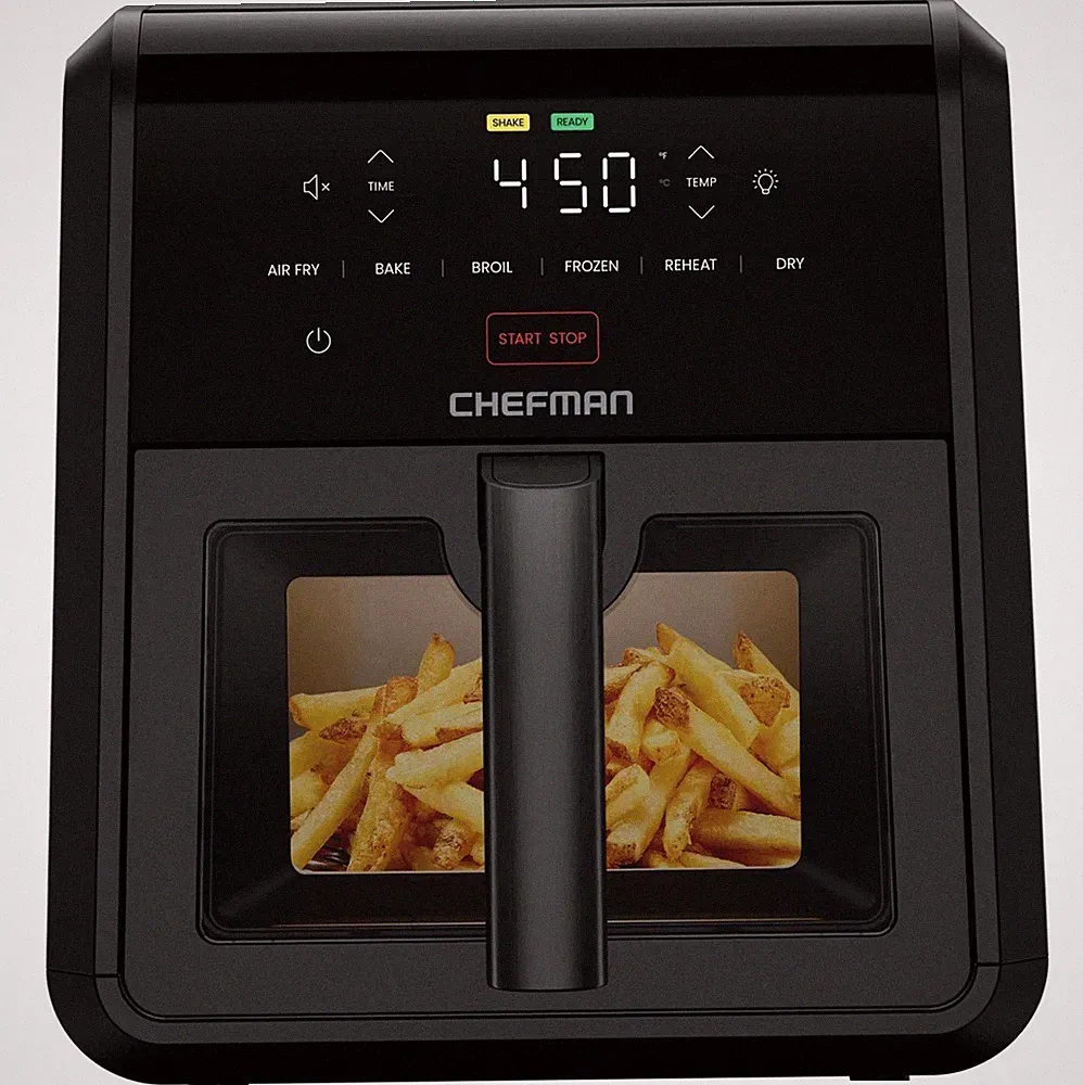 CHEFMAN Air Fryer TurboFry 7-Qt 6-in-1 High-Powered 450°F Compact BLACK (NEW)