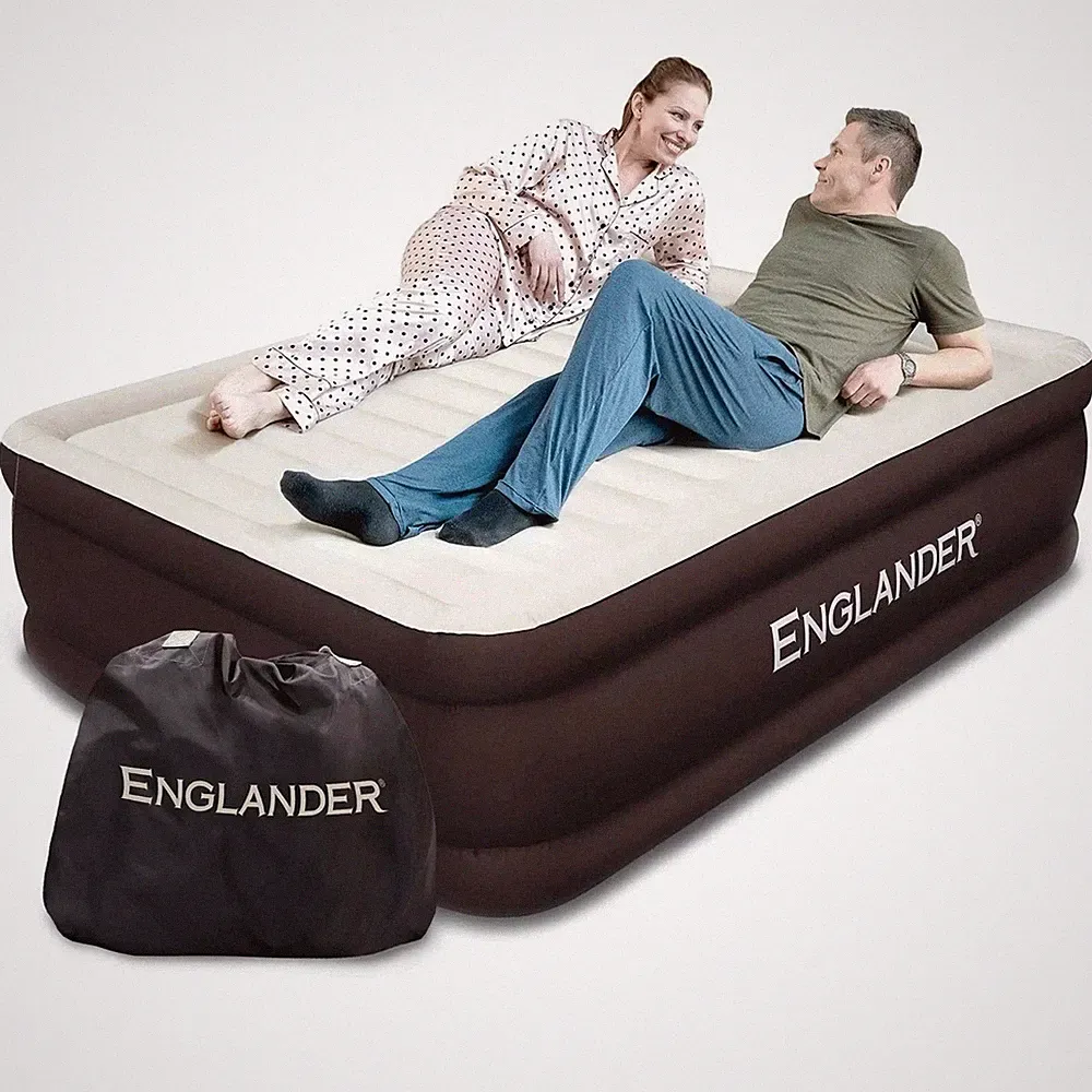 Englander Air Mattress w/Built-in Pump, California King - Brown - Double High