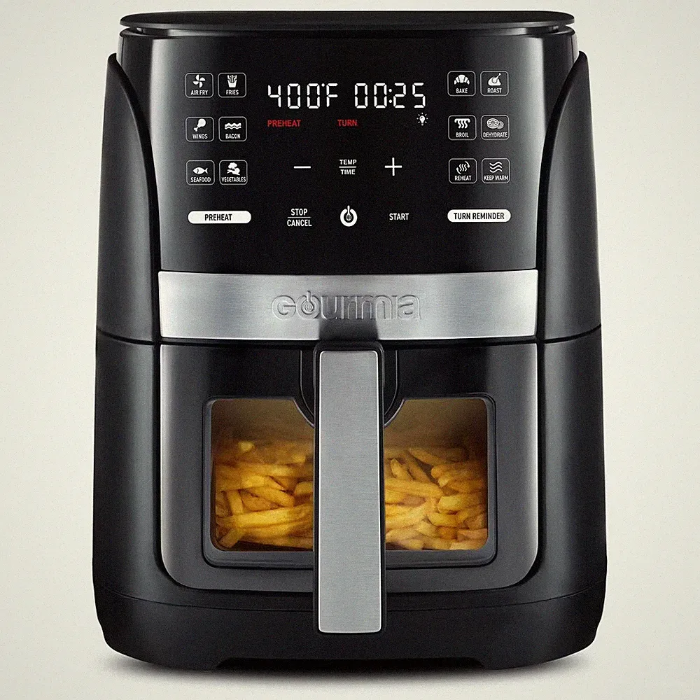 Gourmia 6-Qt Digital Window Air Fryer with 12 Presets & Guided Cooking