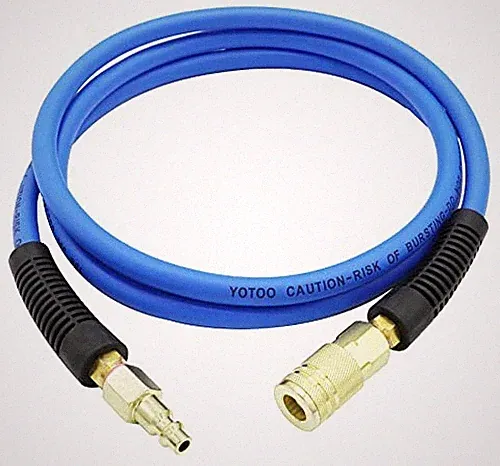 Hybrid Lead-In Air Hose 1/4" x 6', 300 PSI Heavy Duty Air Compressor Hose