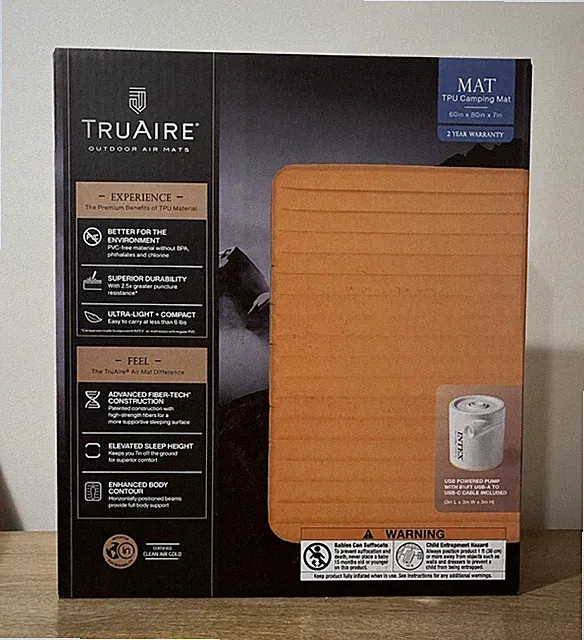 Intex TruAire TPU Inflatable Camping Mattress w/ USB QUICKFILL Air Pump-Queen
