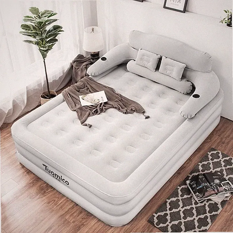 Queen Size Blow Up Mattress Inflatable Air with Electric Pump&Built-in Pillow