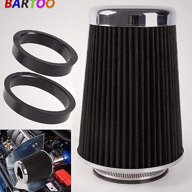 Universal Clamp On Cone High Flow Air Intake Filter 9" Tall 3" 3.5" 4" Inlet