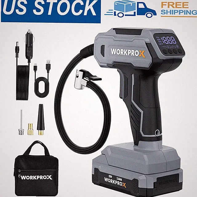 WORKPROX Tire Inflator Portable Air Compressor 150 PSI Cordless Car Tire Pump US